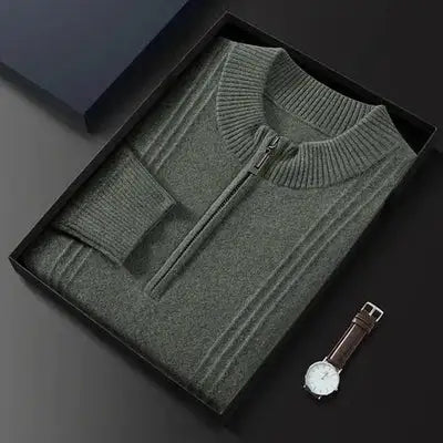 100% Cashmere Ribbed Half Zip