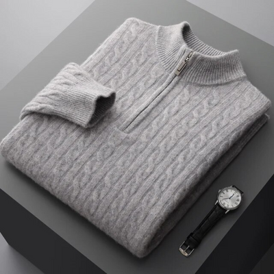 100% Cashmere Woven Half Zip