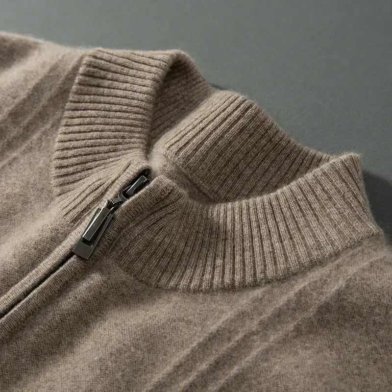 100% Cashmere Ribbed Half Zip